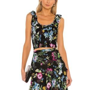 Misa Los Angeles 'Paola' Black Chiffon Top Size S